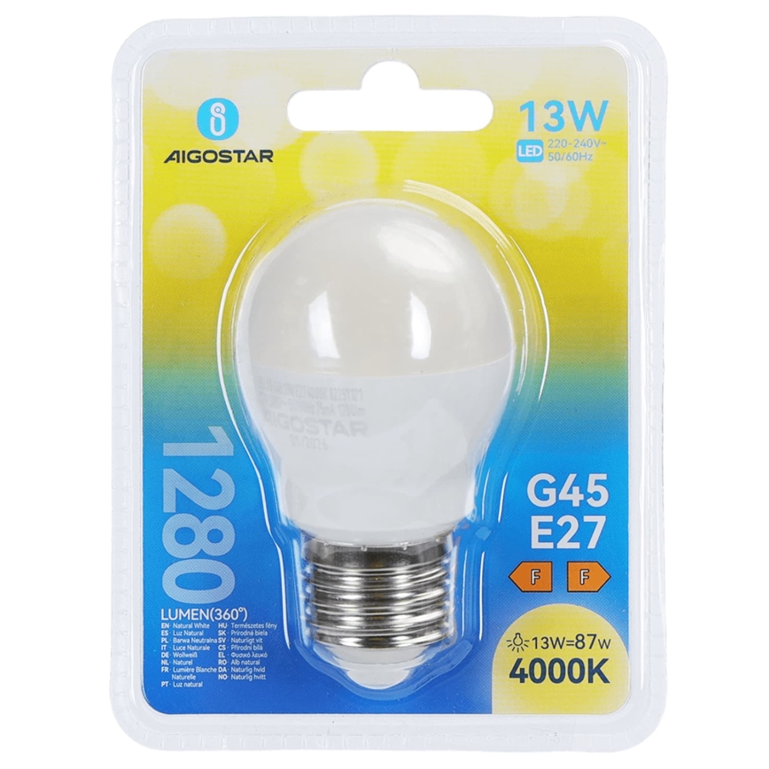 LED Bulb G45 E27/13W/230V 4000K - Aigostar