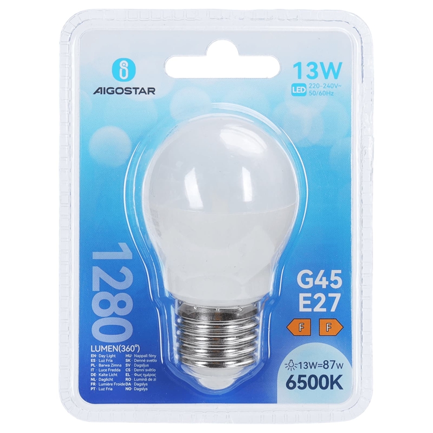 LED Bulb G45 E27/13W/230V 6500K - Aigostar