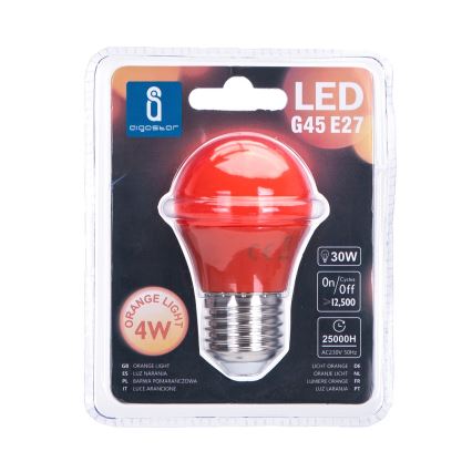 LED Bulb G45 E27/4W/230V orange - Aigostar