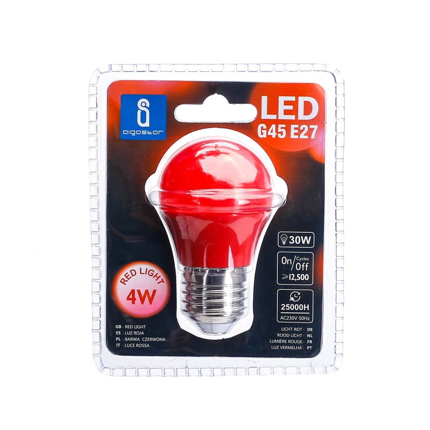 LED Bulb G45 E27/4W/230V red - Aigostar