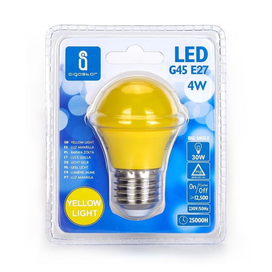 LED Bulb G45 E27/4W/230V yellow - Aigostar
