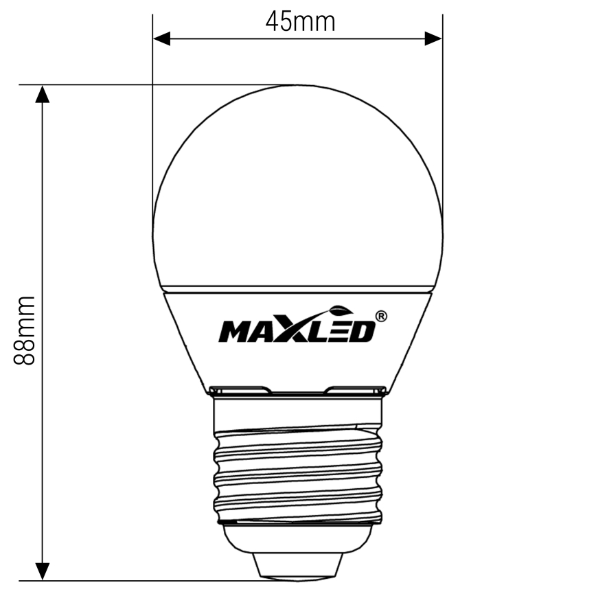 LED Bulb G45 E27/8W/230V 4000K