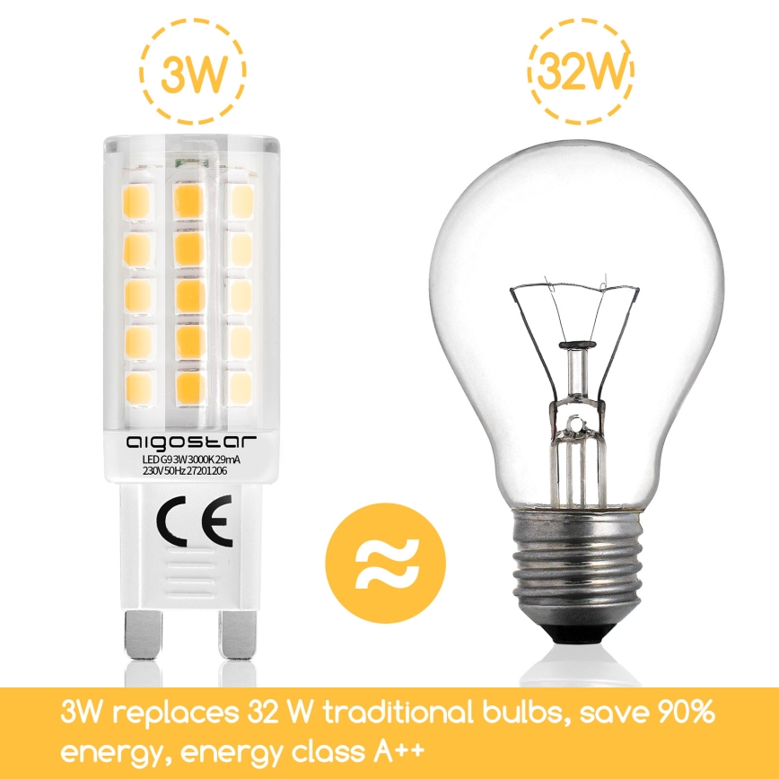 LED Bulb G9/3W/230V 3000K - Aigostar