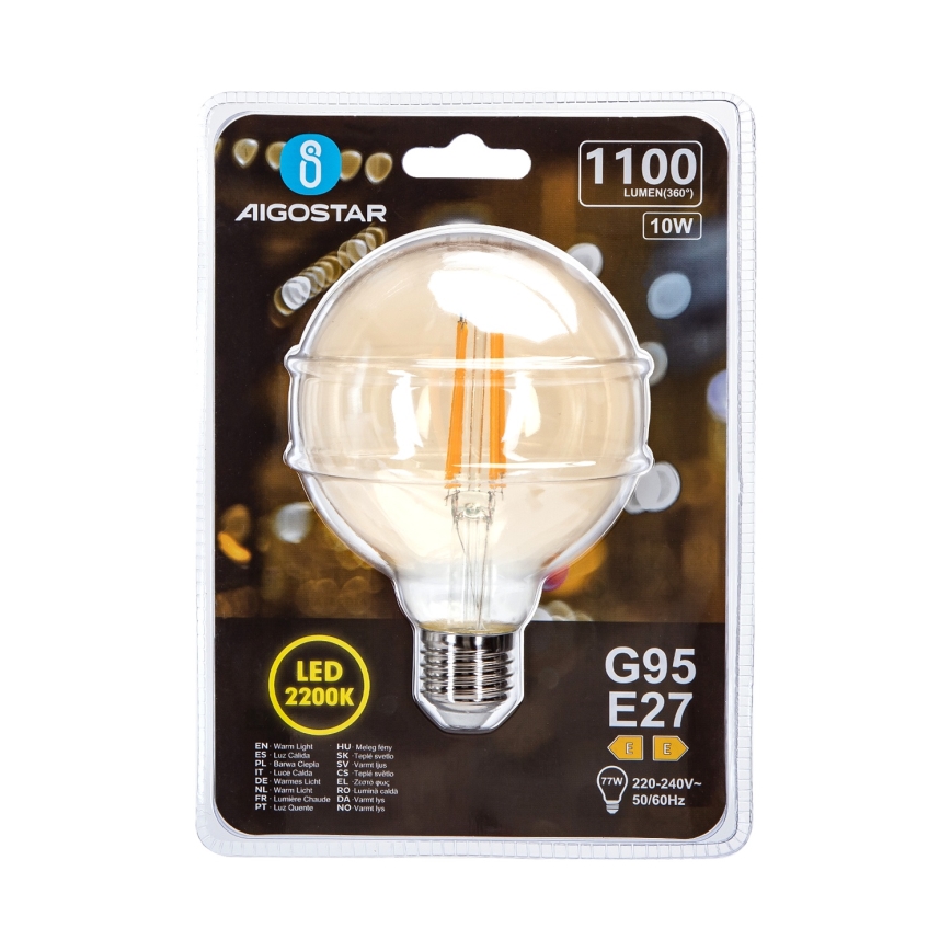 LED Bulb G95 E27/10W/230V 2200K - Aigostar