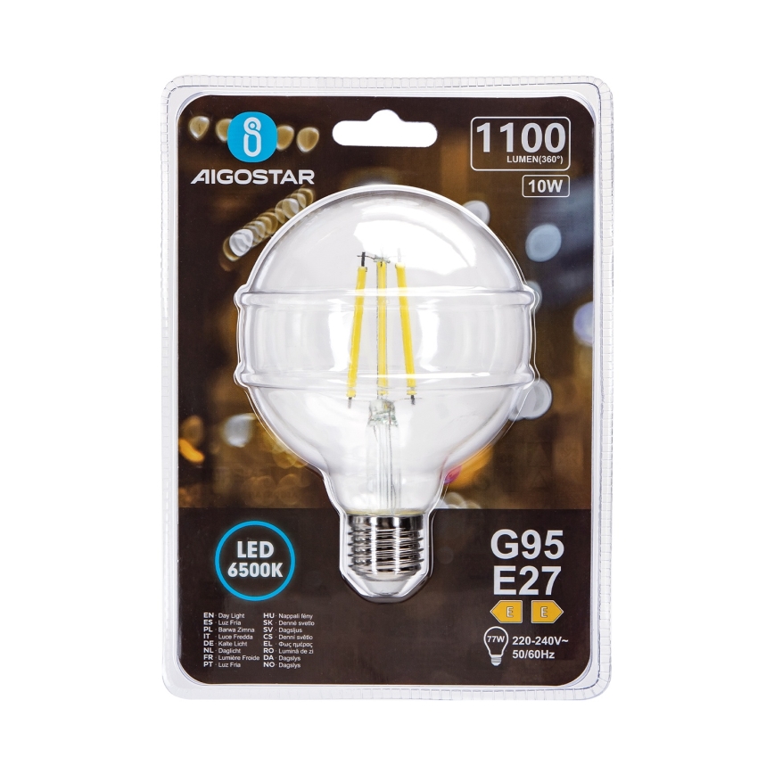 LED Bulb G95 E27/10W/230V 6500K - Aigostar