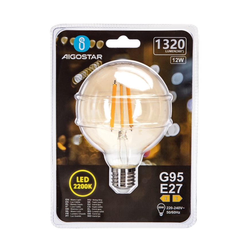 LED Bulb G95 E27/12W/230V 2200K - Aigostar