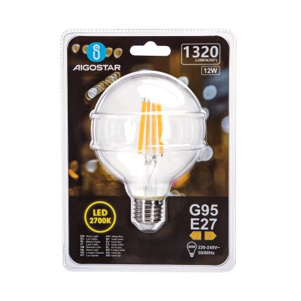 LED Bulb G95 E27/12W/230V 2700K - Aigostar