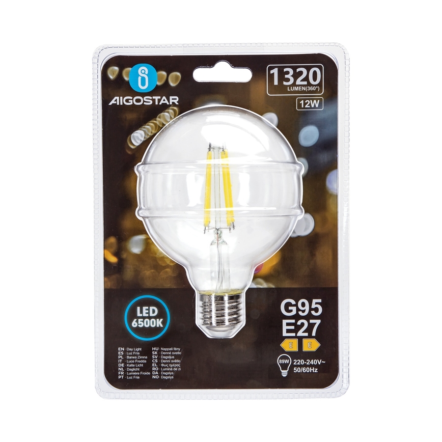 LED Bulb G95 E27/12W/230V 6500K - Aigostar