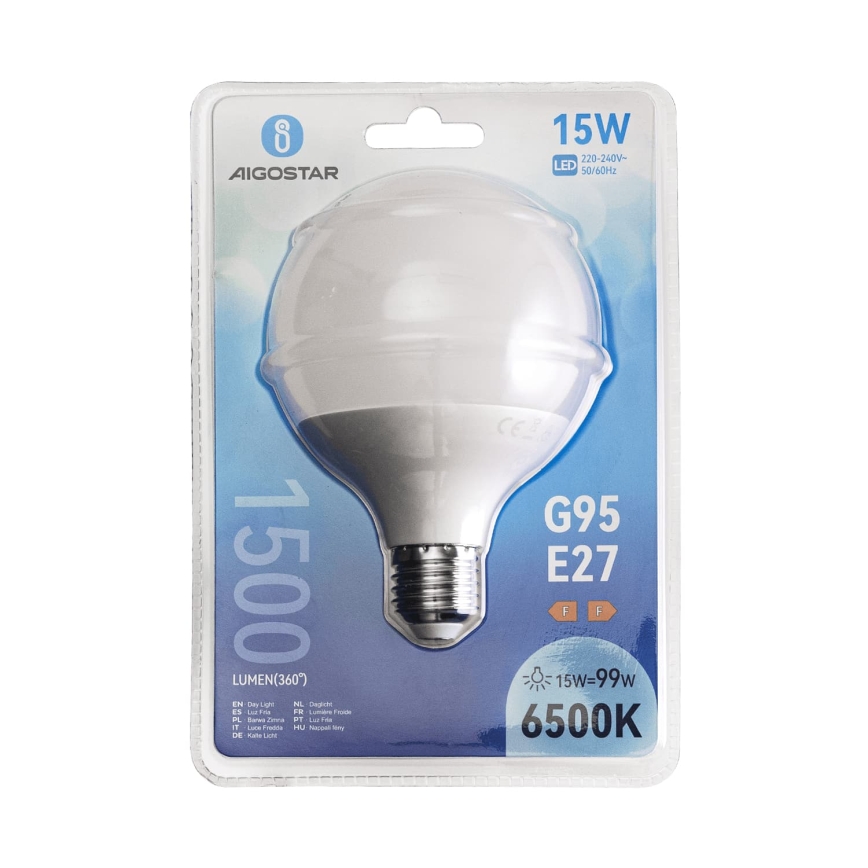 LED Bulb G95 E27/15W/230V 6500K - Aigostar