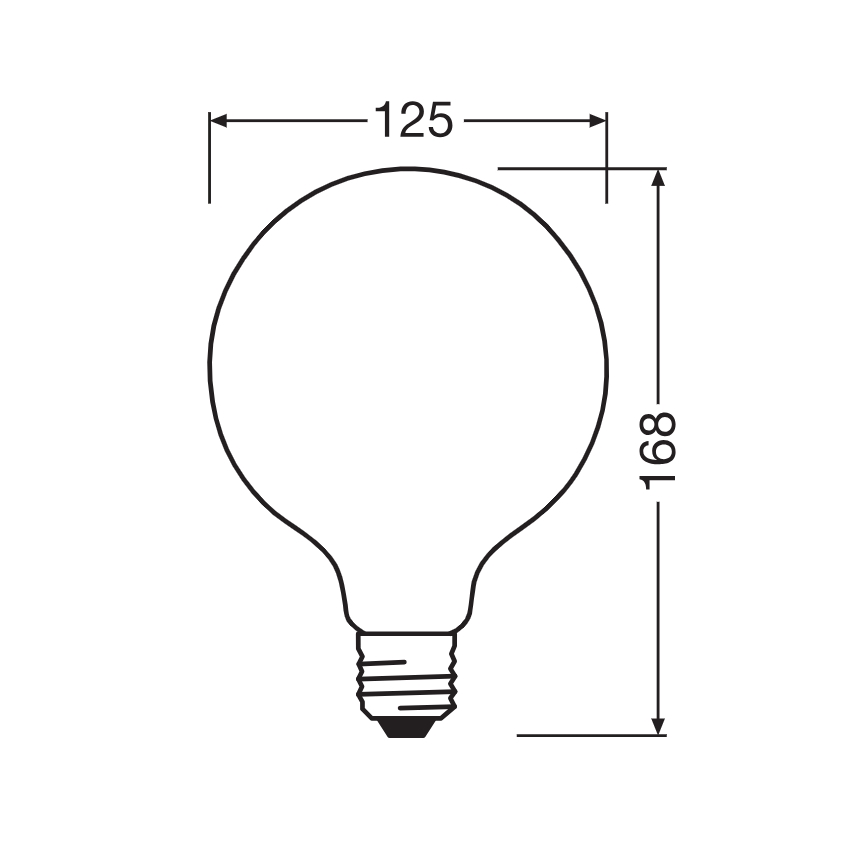 LED Bulb GLOBE CLASSIC FILAMENT G125 E27/11,6W/230V 4000K - Ledvance