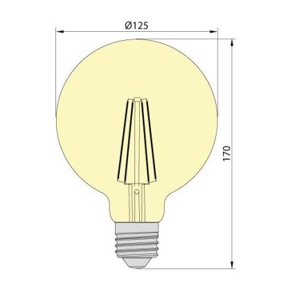 LED bulb LEDSTAR AMBER G125 E27/8W/230V 2200K