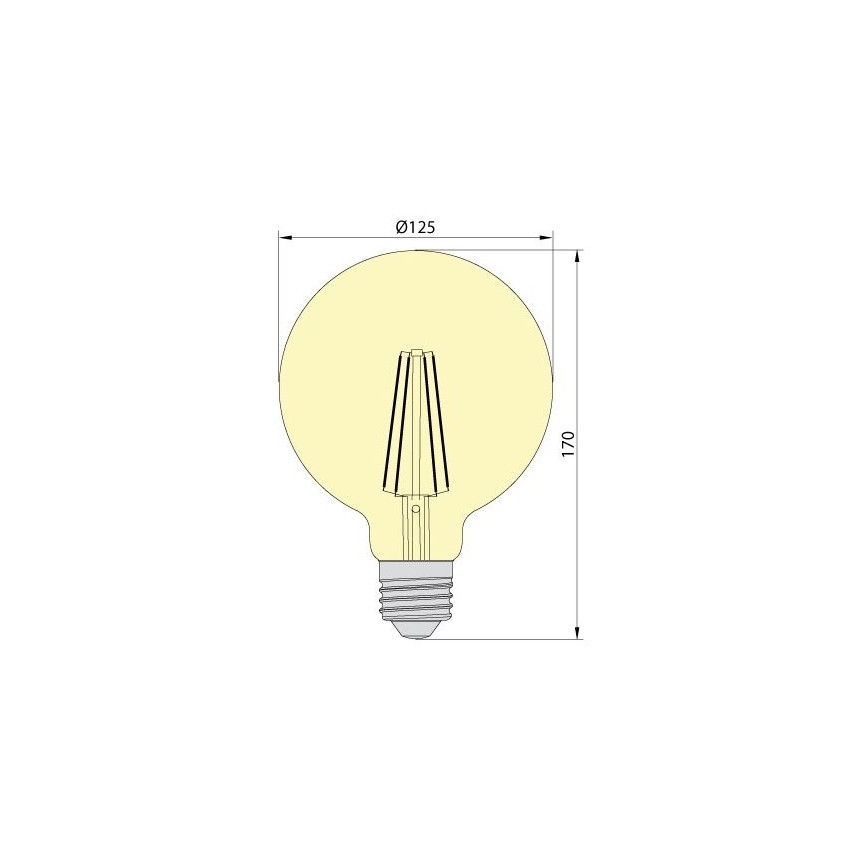 LED bulb LEDSTAR AMBER G125 E27/8W/230V 2200K
