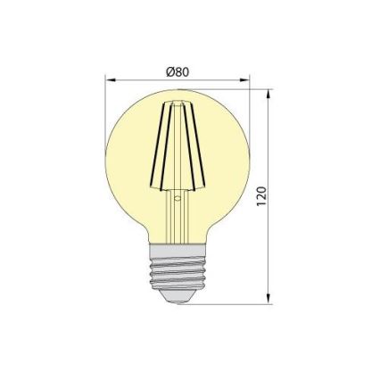 LED bulb LEDSTAR AMBER G80 E27/8W/230V 2200K