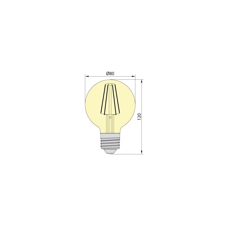 LED bulb LEDSTAR AMBER G80 E27/8W/230V 2200K