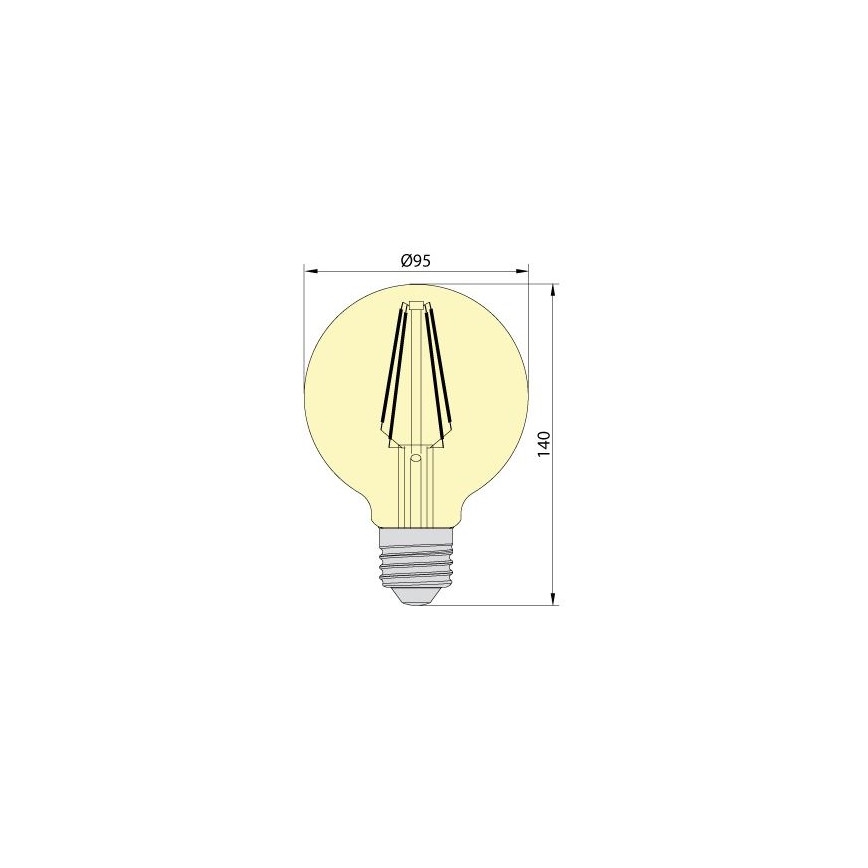 LED bulb LEDSTAR AMBER G95 E27/8W/230V 2200K