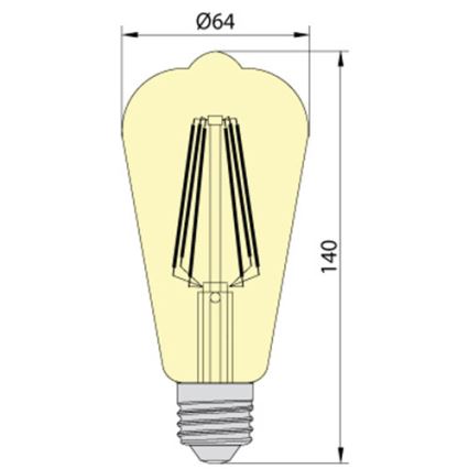 LED bulb LEDSTAR AMBER ST64 E27/10W/230V 2200K