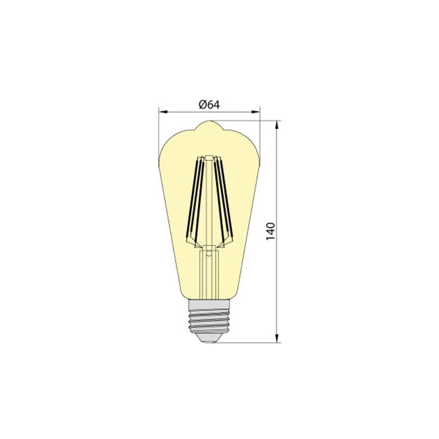LED bulb LEDSTAR AMBER ST64 E27/10W/230V 2200K