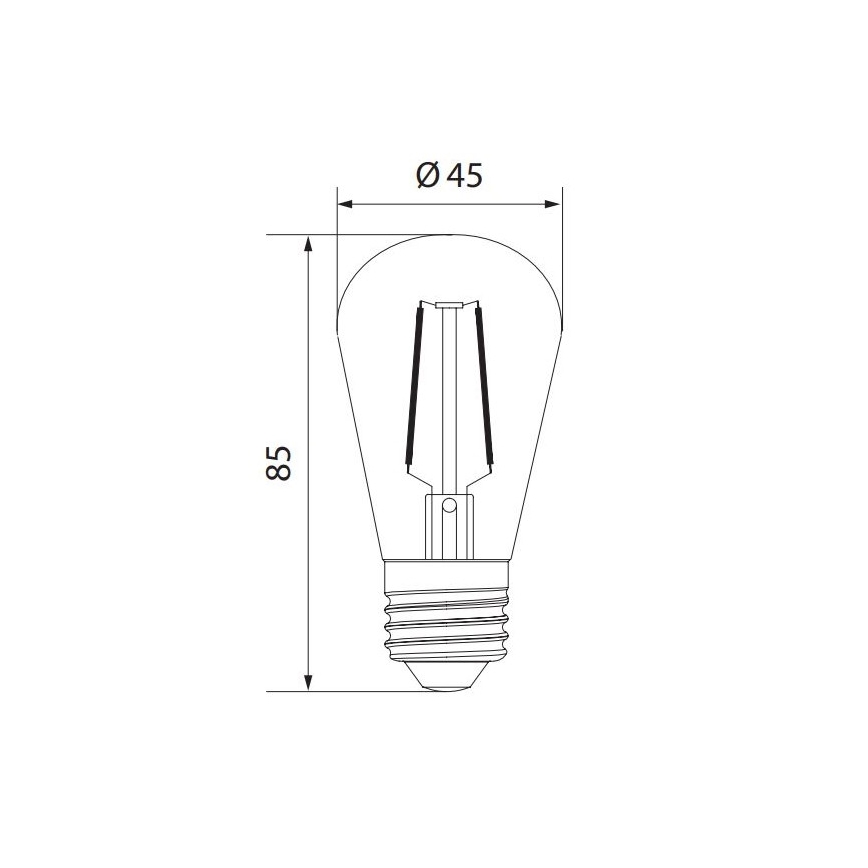 LED Bulb LEDSTAR CLASIC ST45 E27/2W/230V 3000K