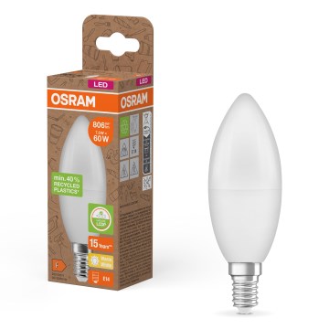 LED bulb made from recycled plastic B39 E14/7,5W/230V 2700K - Osram