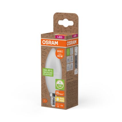 LED bulb made from recycled plastic B39 E14/7,5W/230V 2700K - Osram