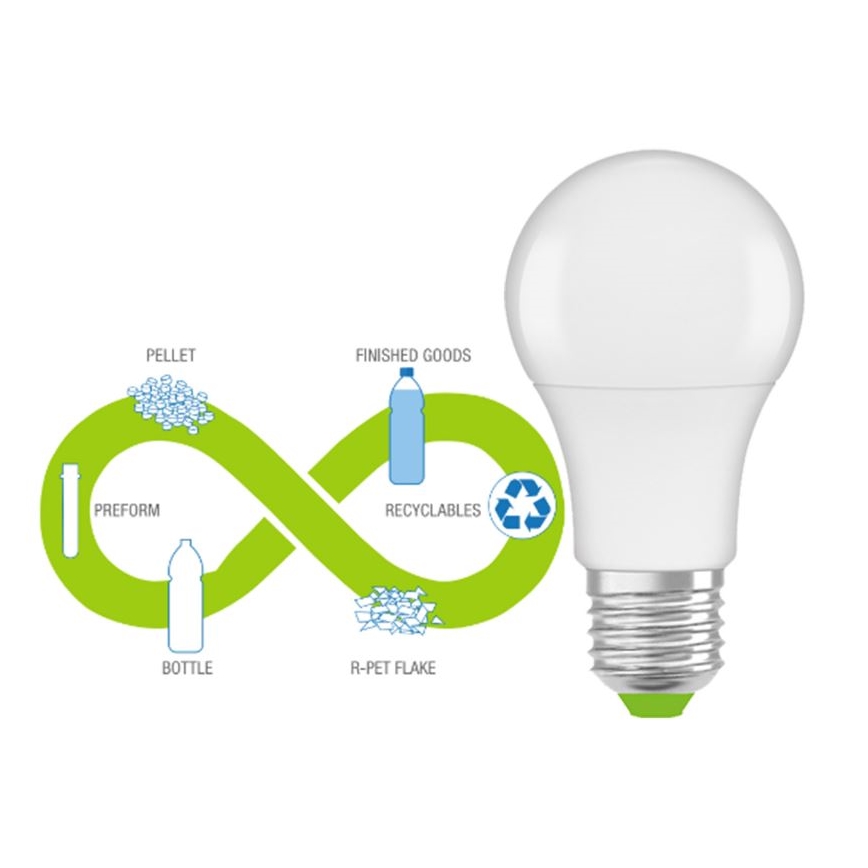 LED Bulb made of recycled plastic A60 E27/8,5W/230V 4000K - Ledvance