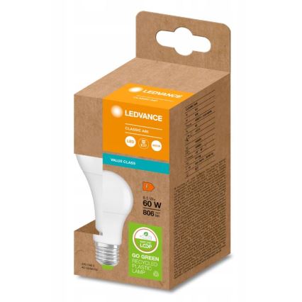 LED Bulb made of recycled plastic A60 E27/8,5W/230V 4000K - Ledvance