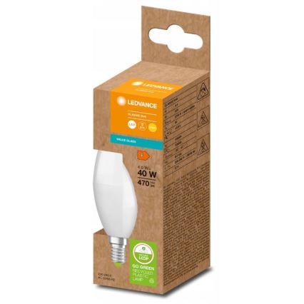 LED Bulb made of recycled plastic B40 E14/4,9W/230V 2700K - Ledvance