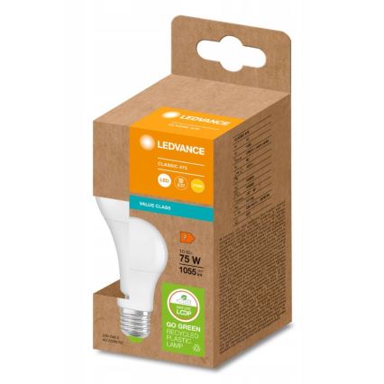 LED Bulb made of recycled plastic E27/10W/230V 2700K - Ledvance