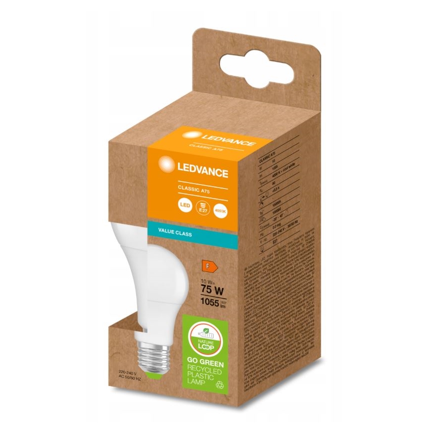 LED Bulb made of recycled plastic E27/10W/230V 4000K - Ledvance
