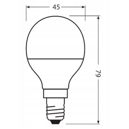 LED Bulb made of recycled plastic P45 E14/4,9W/230V 2700K - Ledvance