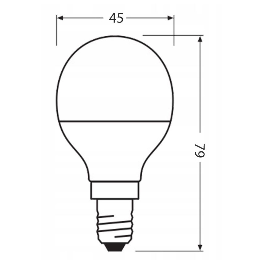 LED Bulb made of recycled plastic P45 E14/4,9W/230V 2700K - Ledvance