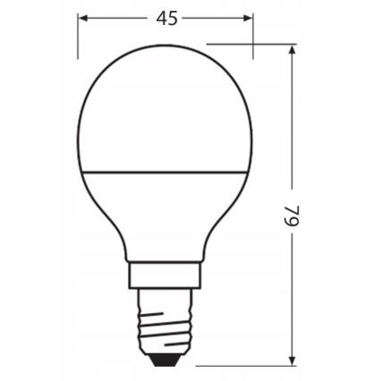 LED Bulb made of recycled plastic P45 E14/4,9W/230V 4000K - Ledvance