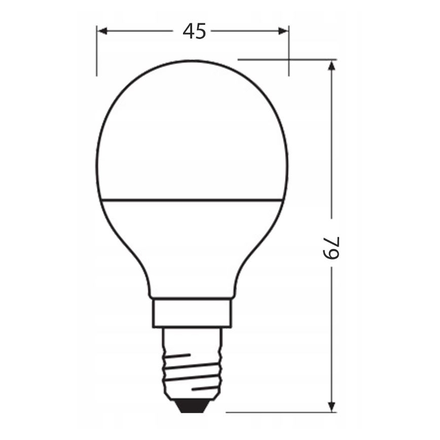LED Bulb made of recycled plastic P45 E14/4,9W/230V 4000K - Ledvance