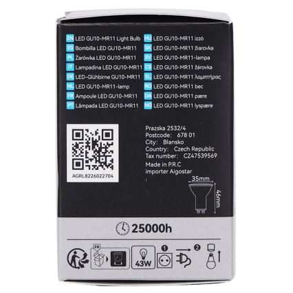 LED Bulb MR11 GU10/4W/230V 3000K 60° Black - BRILAGI