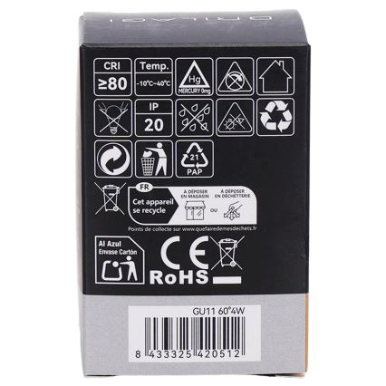 LED bulb MR11 GU10/4W/230V 3000K 60° - BRILAGI
