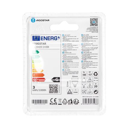 LED Bulb MR16 GU5,3/3W/12V 6500K - Aigostar