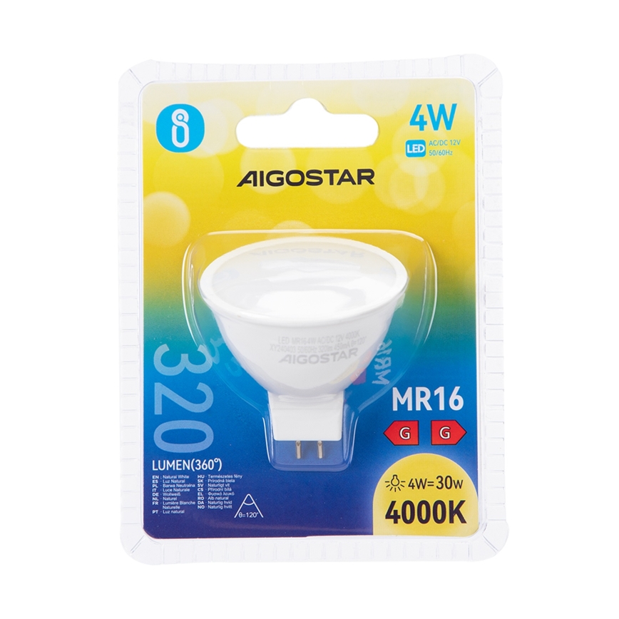 LED Bulb MR16 GU5,3/4W/12V 4000K - Aigostar