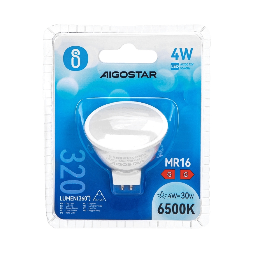 LED Bulb MR16 GU5,3/4W/12V 6500K - Aigostar
