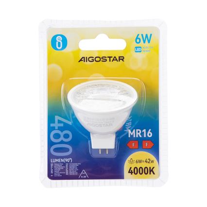 LED Bulb MR16 GU5,3/6W/12V 4000K - Aigostar