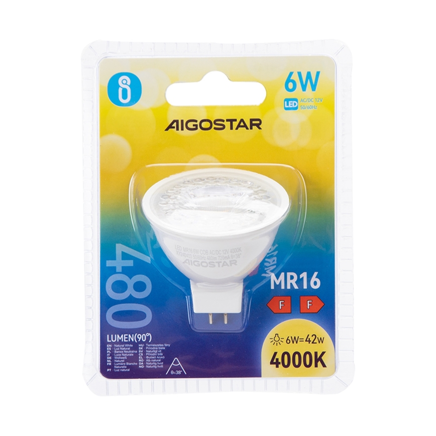 LED Bulb MR16 GU5,3/6W/12V 4000K - Aigostar