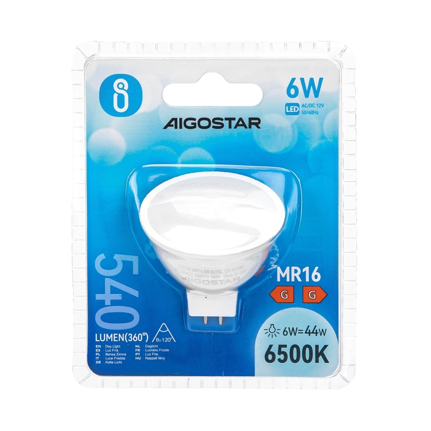 LED Bulb MR16 GU5,3/6W/12V 6500K - Aigostar