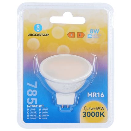 LED Bulb MR16 GU5,3/8W/12V 3000K - Aigostar