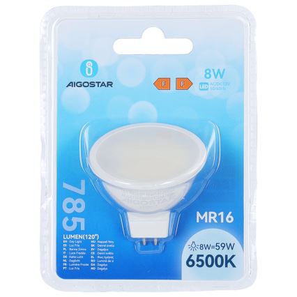 LED Bulb MR16 GU5.3/8W/12V 6500K - Aigostar