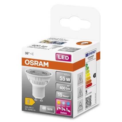 LED Bulb PAR16 GU10/4,2W/230V 2700/4000/6500K 36° - Osram