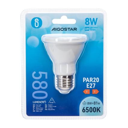 LED Bulb PAR20 E27/8W/230V 6500K - Aigostar