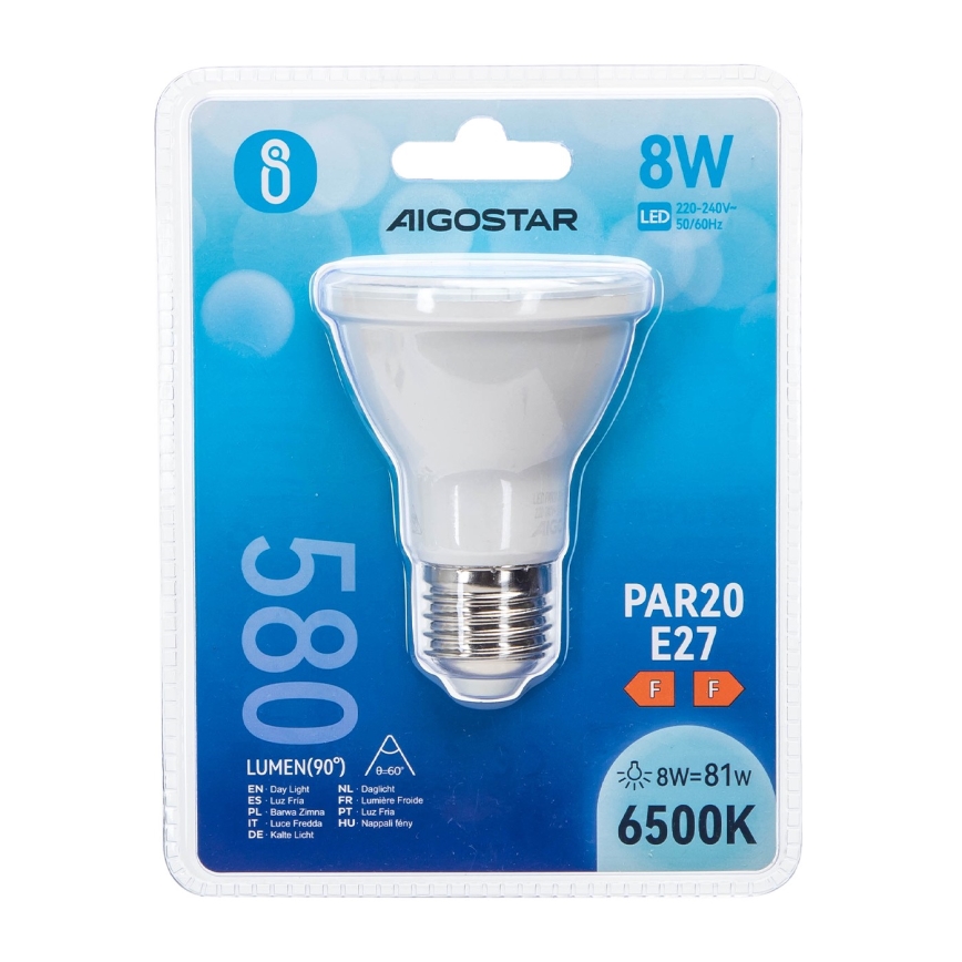 LED Bulb PAR20 E27/8W/230V 6500K - Aigostar