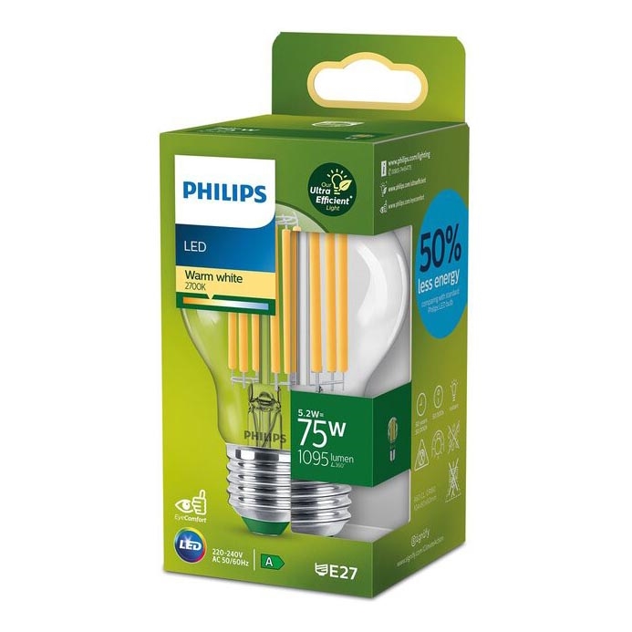 LED Bulb Philips A60 E27/5,2W/230V 2700K