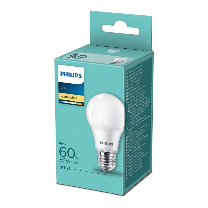 LED Bulb Philips A60 E27/8W/230V 2700K