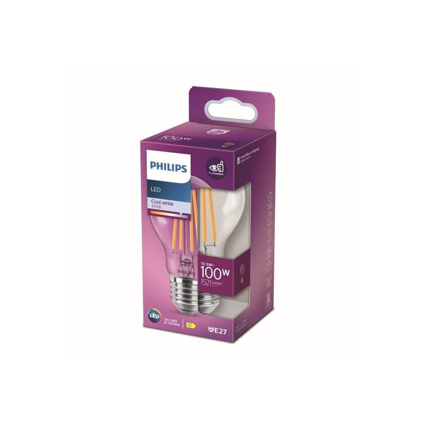 LED Bulb Philips E27/10,5W/230V 4000K