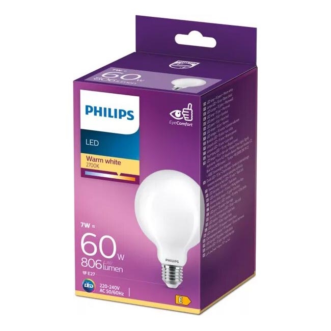 LED Bulb Philips G93 E27/7W/230V 2700K